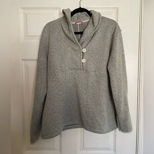 North Face Gray Quarter Button-Up Sweater Medium Mens Long Sleeve